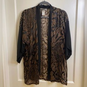 Silk Burnout Kimono Jacket